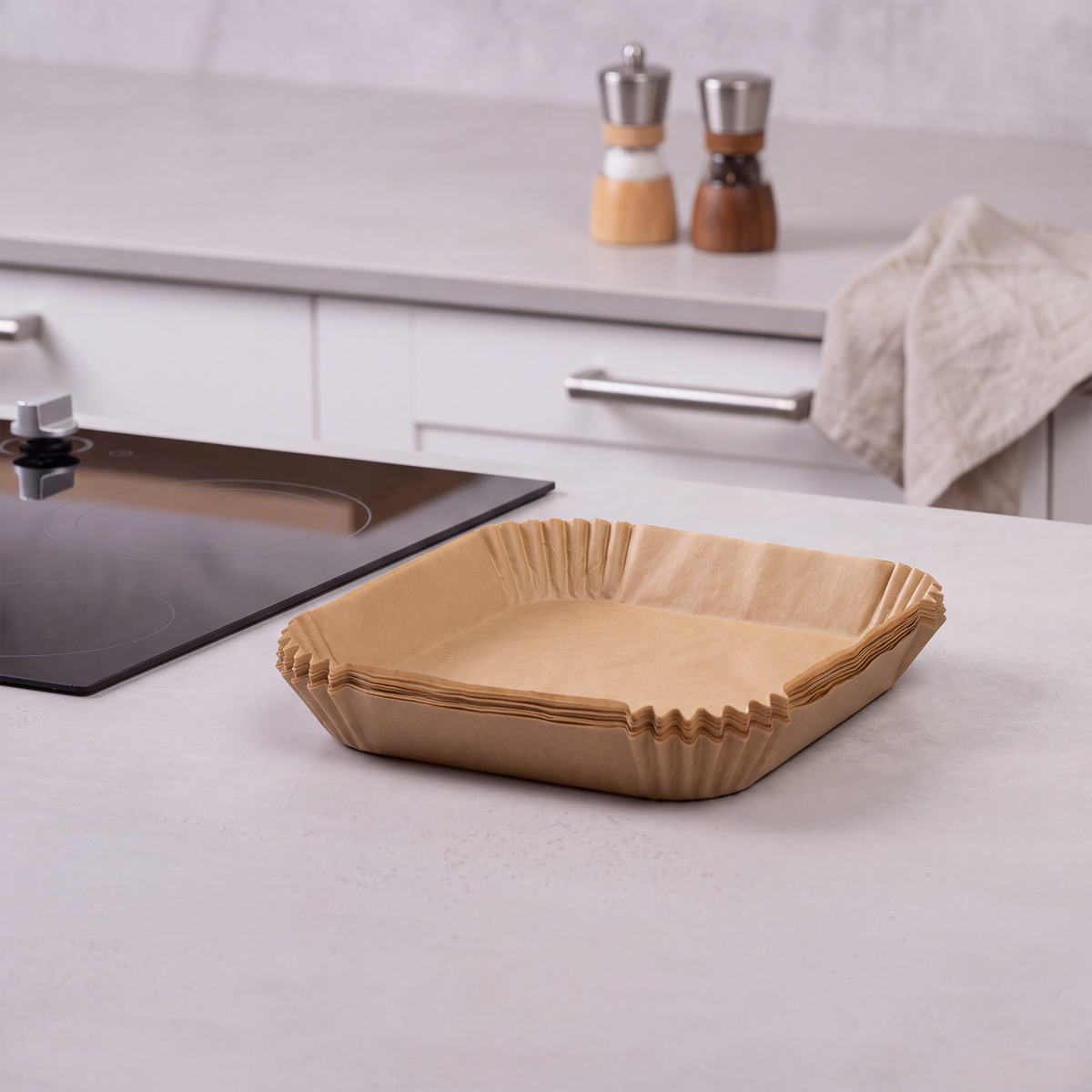 Fackelmann papierowe wkłady kwadratowe do Air Fryer 20 cm 50 sztuk