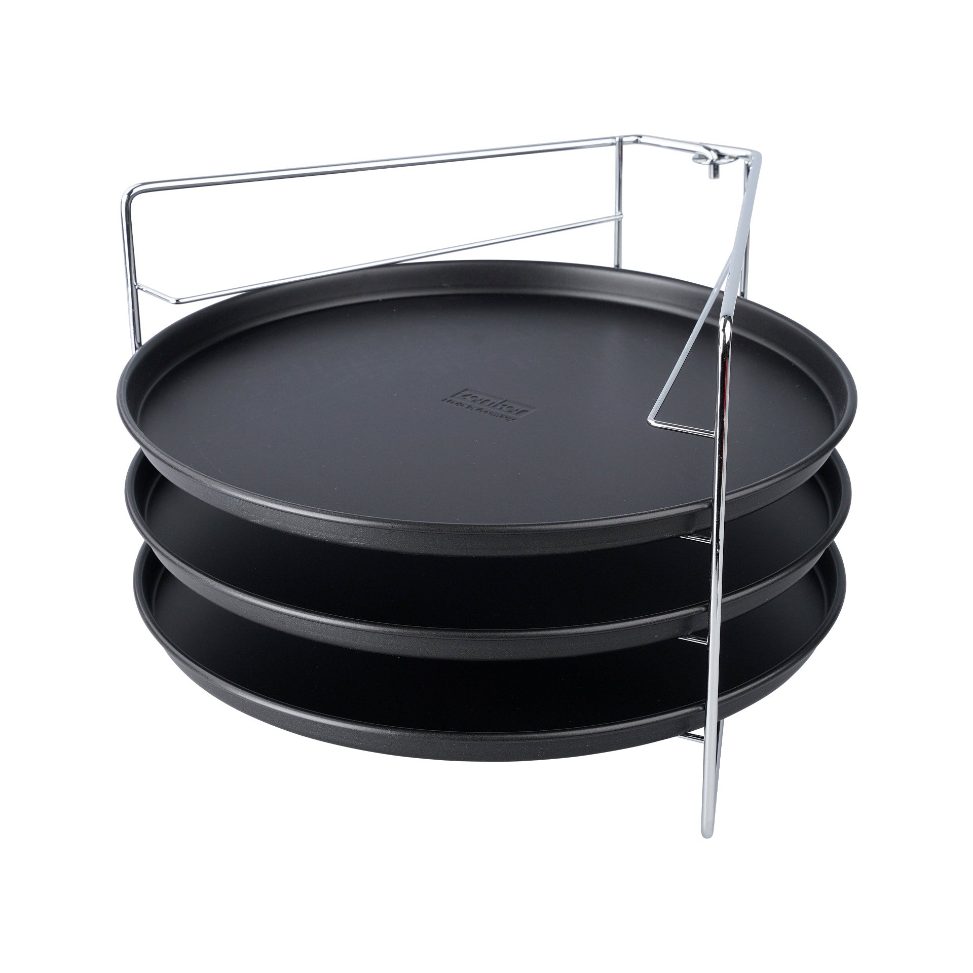 Zenker zestaw do pizzy: 3 x blacha do pizzy 29 cm + stelaż