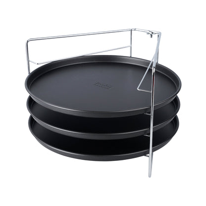 Zenker zestaw do pizzy: 3 x blacha do pizzy 29 cm + stelaż