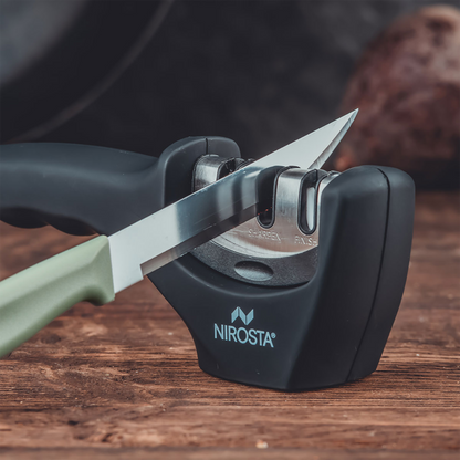 Nirosta ostrzałka do noży Quick-Sharp, 3-stopniowa