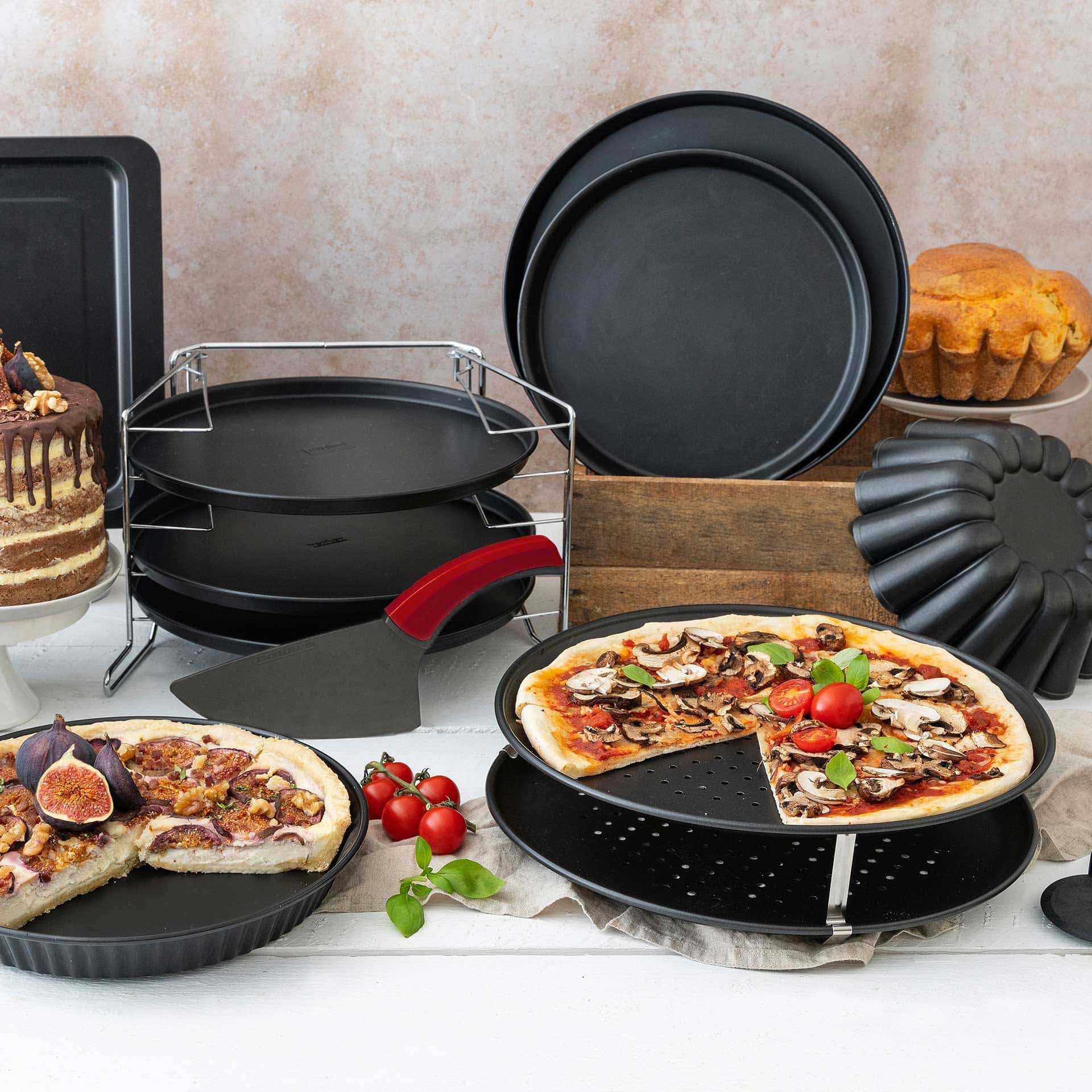 Zenker zestaw do pizzy: 2 × blacha do pizzy 29 cm + łopatka