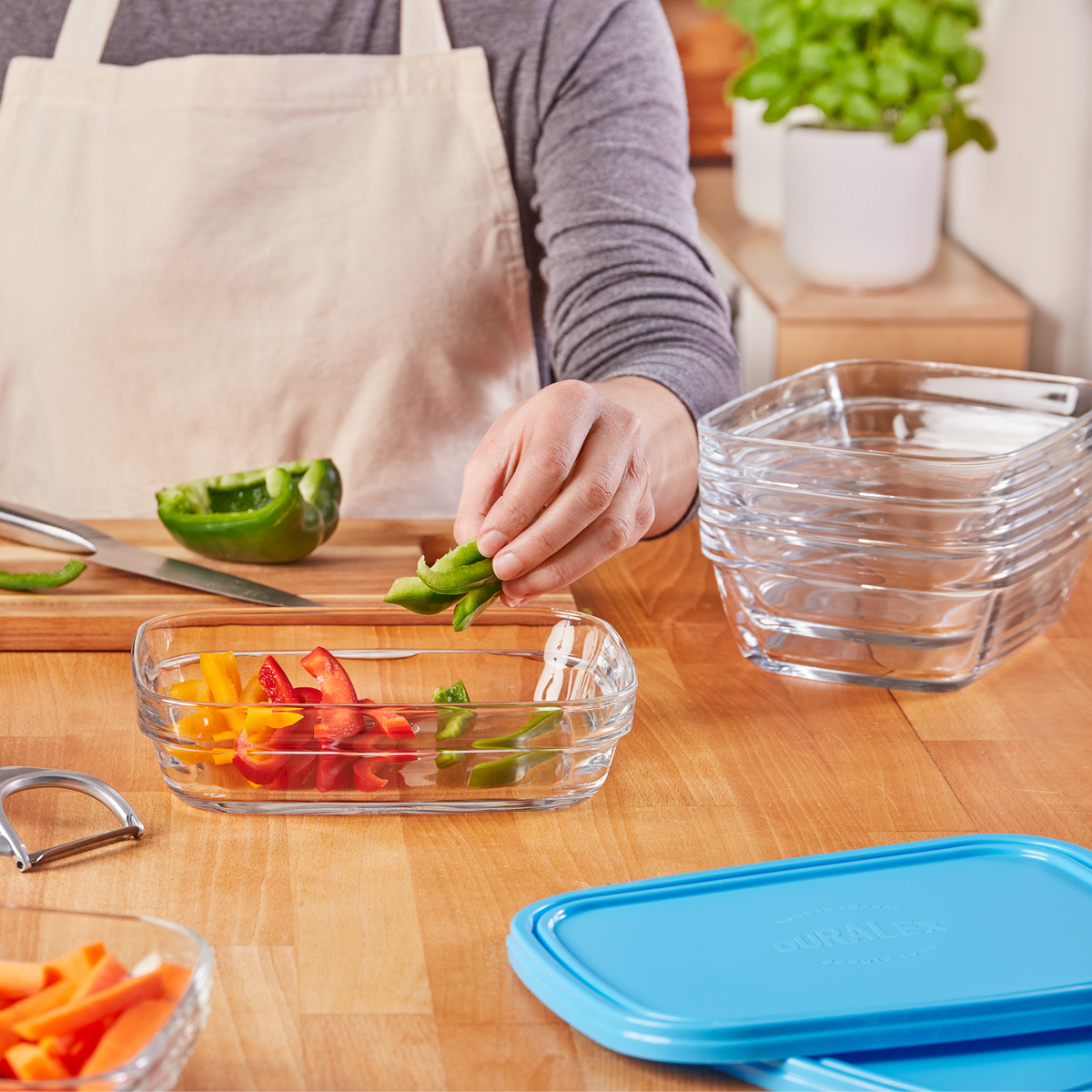 Zestaw pojemników do żywności prostokątne FRESHBOX 3szt
