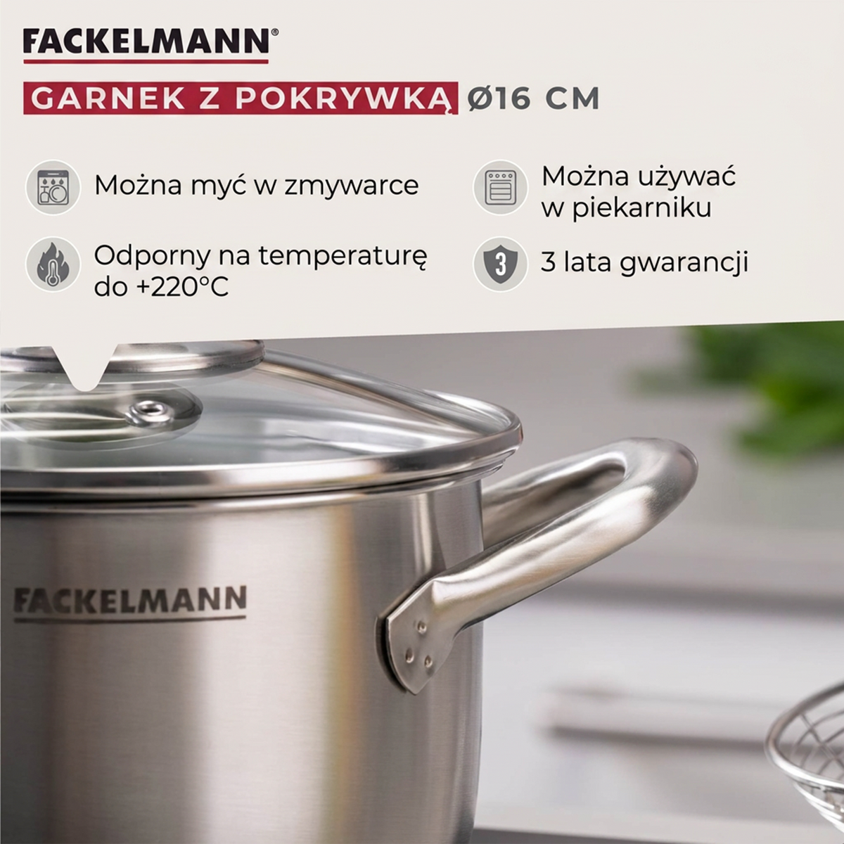 Fackelmann garnek z pokrywką Oval 16 cm 1,9 l