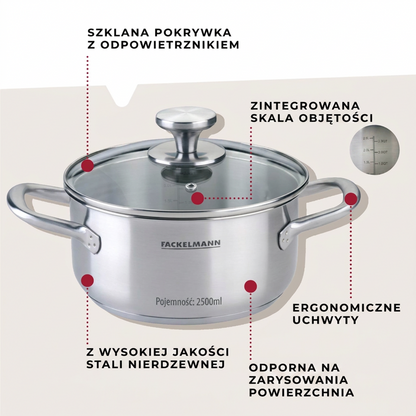 Fackelmann garnek z pokrywką Oval 20 cm 2,5 l