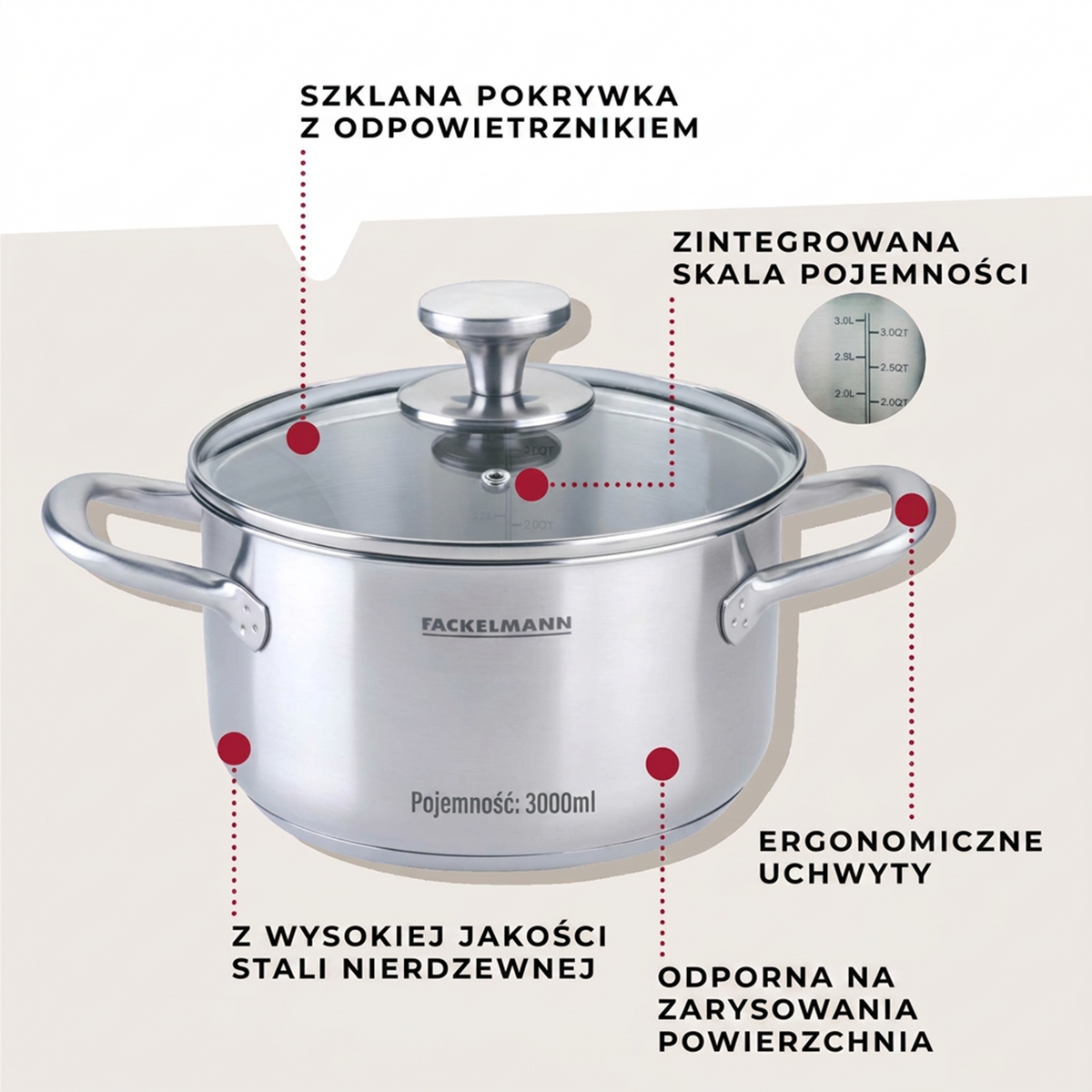 Fackelmann garnek do mięsa z pokrywką Oval 20 cm 3 l