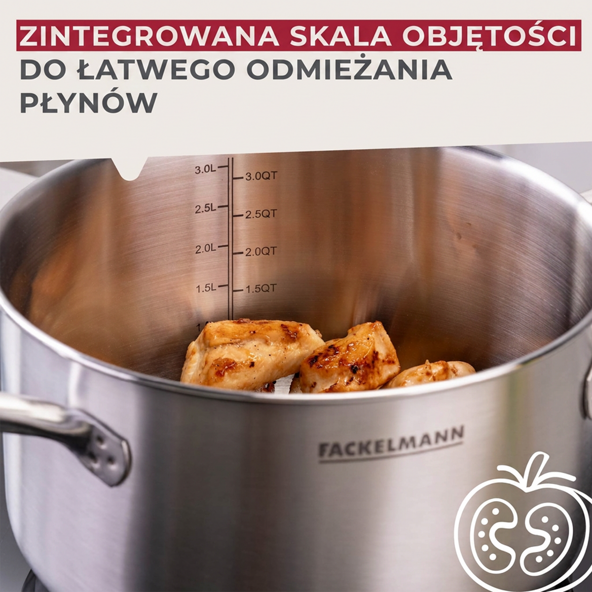 Fackelmann garnek do mięsa z pokrywką Oval 20 cm 3 l